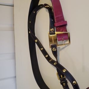 Roberta Biagi Womens Large Fuchsia/Magenta Italian Leather Belt